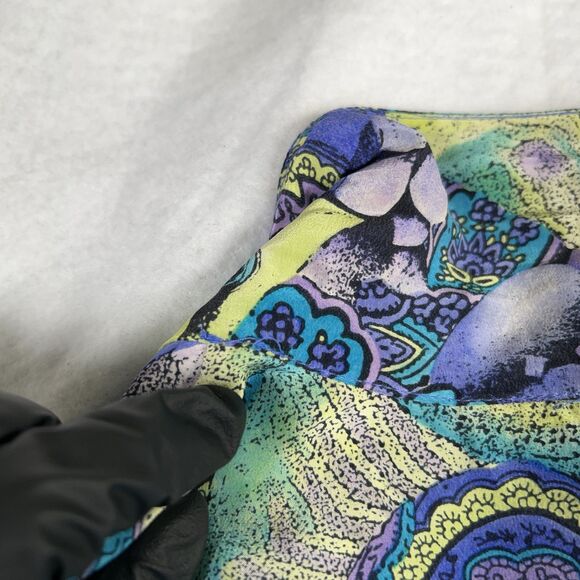 Vintage Silk Top Women's Sz 8 Tropical Ocean Fish Floral Paisley MISSING BUTTONS - Picture 8 of 16